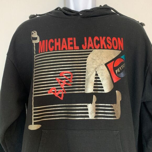 Winning Team Graphic Hoodie Michael Jackson BAD Black Peyton Size M - Picture 3 of 6